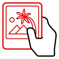 gallery and image icon concept in red line color vector