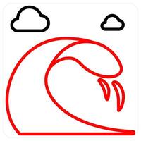 highway icon concept in red line color vector