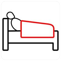 rest icon concept in red line color vector