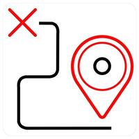 route and direction icon concept in red line color vector
