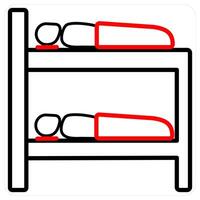 hostel icon concept in red line color vector