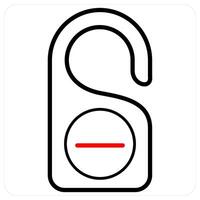 hotel lock icon concept in red line color vector