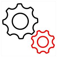 Setting and optimization icon concept in red line color vector