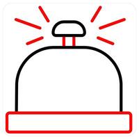 alarm icon concept in red line color vector