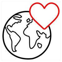 Favorite Location icon concept in red line color vector