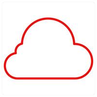 Cloud icon concept in red line color vector