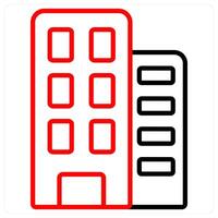 Building icon concept in red line color vector