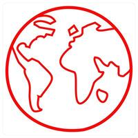 World icon concept in red line color vector