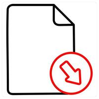 Download Document icon concept in red line color vector