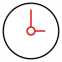 Clock icon concept in red line color vector
