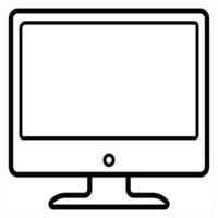 Monitor icon concept in red line color vector