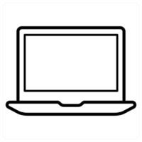 Laptop icon concept in red line color vector