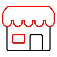 Shop icon concept in red line color vector