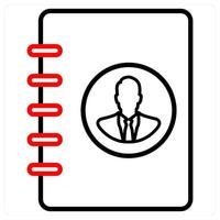 Contact Register icon concept in red line color vector