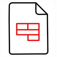 Excel Document icon concept in red line color vector