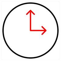 Time icon concept in red line color vector