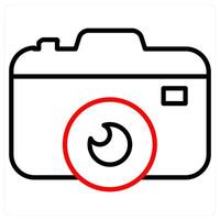 Camera and picture concept in red line color vector