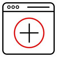 Add Page icon concept in red line color vector