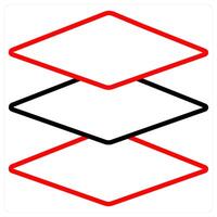 Layers icon concept in red line color vector