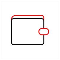 Wallet icon concept in red line color vector