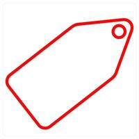 Tag icon concept in red line color vector
