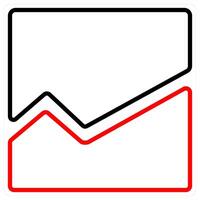 Statistics icon concept in red line color vector