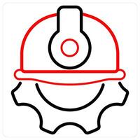 Under Construction and maintenance in red line color vector
