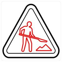 Under Maintenance and construction icon in red line color vector