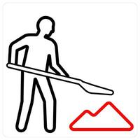 Under Maintenance and construction concept in red line color vector