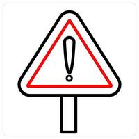 Alert and warning icon concept in red line color vector