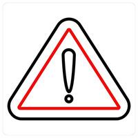 Warning and alert icon concept in red line color vector