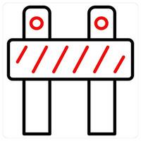 Under Maintenance icon concept in red line color vector
