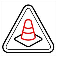 Traffic and traffic cone concept in red line color vector