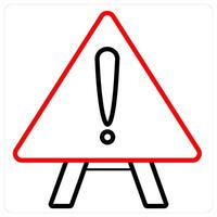 Alert Notice and warning icon concept in red line color vector