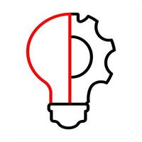 Innovation icon concept in red line color vector
