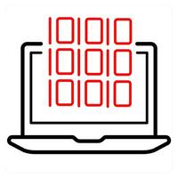 Software and program icon concept in red line color vector