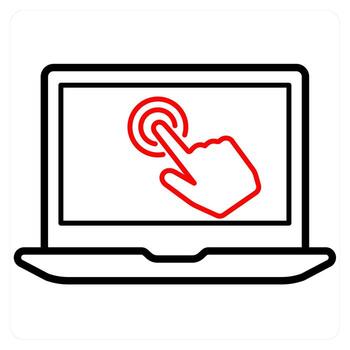 interactivo diseño y Internet icono concepto en rojo línea color vector