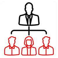 Social Network and connection i in red line color vector