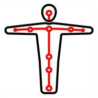 Motion Tracking and innovation icon concept in red line color vector