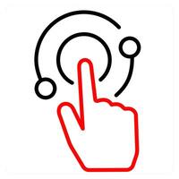 Interaction and user interaction in red line color vector