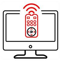 Control Devices icon concept in red line color vector