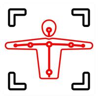 Motion Capture and movement icon concept in red line color vector