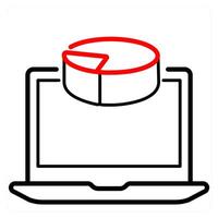 3D designing and creation icon concept in red line color vector