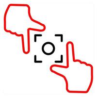 Scope and objective icon concept in red line color vector