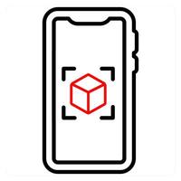 Virtual Presentation and creation icon concept in red line color vector
