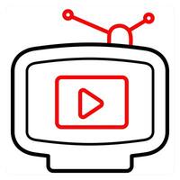 Vjing and technology icon concept in red line color vector