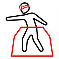 Vr Platform and simulation icon concept in red line color vector