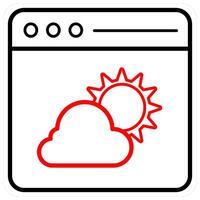 Gallery and forecast icon concept in red line color vector
