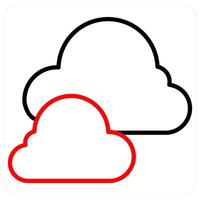 Cloud and sky concept in red line color vector