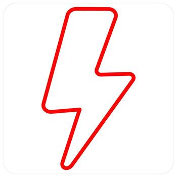 relámpago y trueno icono concepto en rojo línea color vector